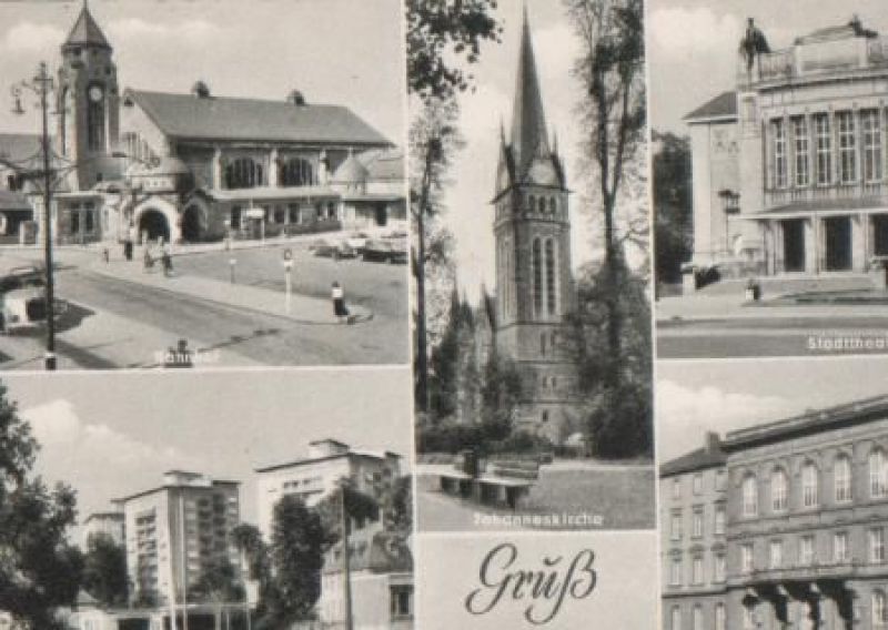 Ansichtskarte Gießen u.a. Hochhäuser - 1960 aus der Kategorie Gießen
