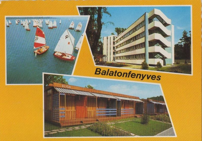 Ansichtskarte Ungarn - Balatonfenyves - mit 3 Bildern - ca. 1980 aus der Kategorie Balatonfenyves