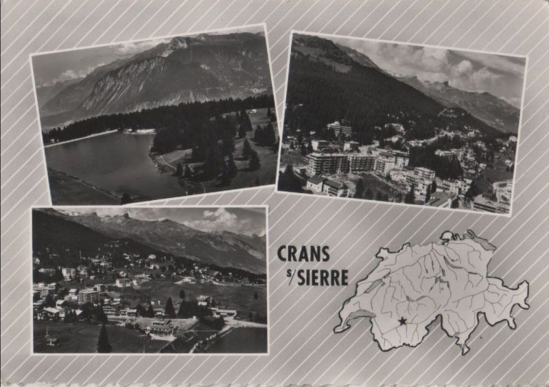 Ansichtskarte Schweiz - Crans-sur-Sierre - En avion - 1963 aus der Kategorie Crans-sur-Sierre