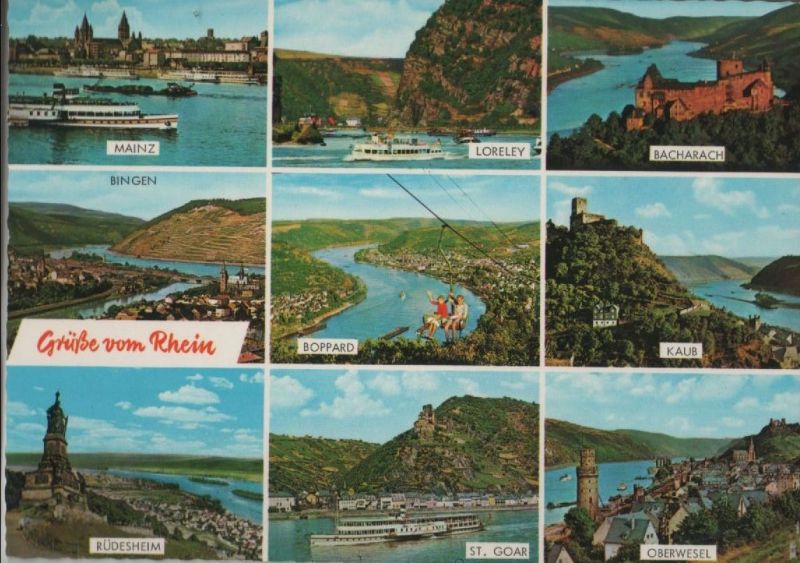 Ansichtskarte Rhein - u.a. Rüdesheim - 1969 aus der Kategorie Rhein