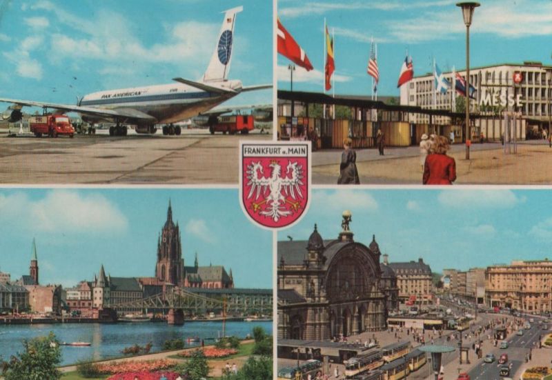 Ansichtskarte Frankfurt Main - 4 Teilbilder - 1964 aus der Kategorie Frankfurt