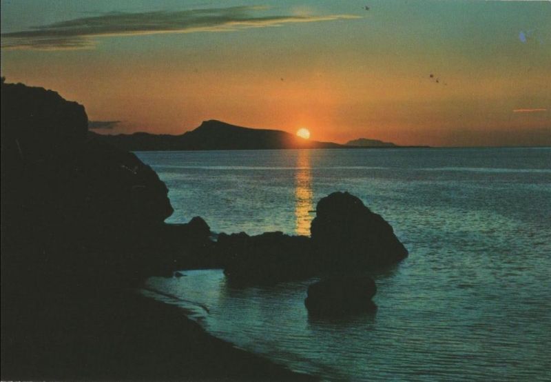 Ansichtskarte Griechenland - Rhodos - Sonnenuntergang - ca. 1980 aus der Kategorie Rhodos