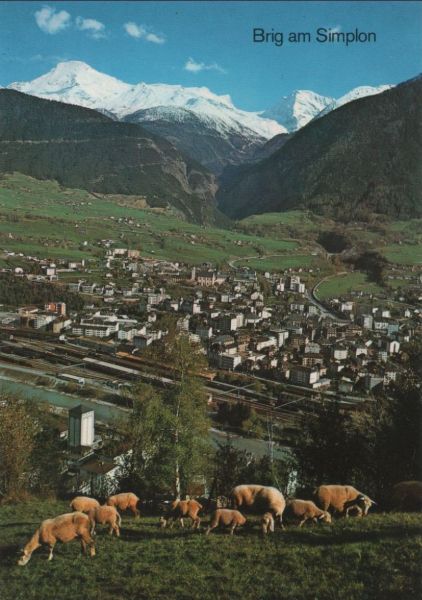 Ansichtskarte Schweiz - Brig - am Simplon - 1986 aus der Kategorie Brig