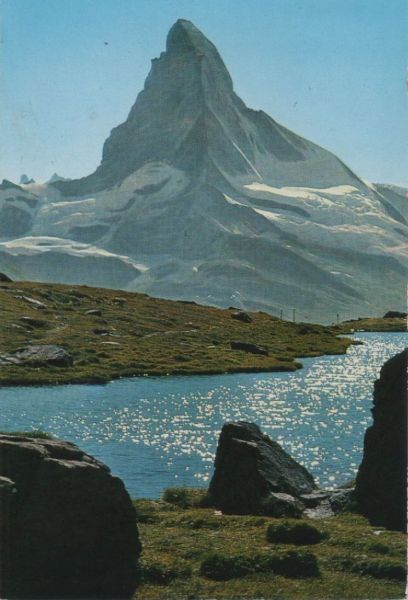 Ansichtskarte Zermatt - Schweiz - Stellisee mit Matterhorn aus der Kategorie Zermatt