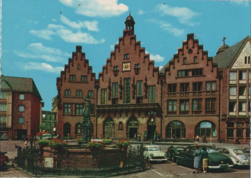 Ansichtskarte Frankfurt Main - Römer und Gerechtigkeitsbrunnen - ca. 1980 aus der Kategorie Frankfurt