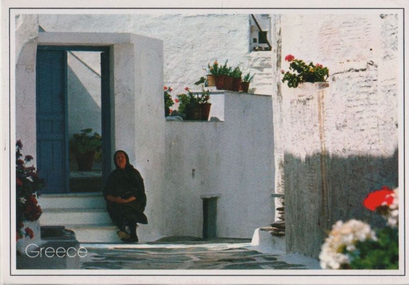 Ansichtskarte Griechenland - Griechenland - Frau auf Treppe - 1996 aus der Kategorie Sonstiges