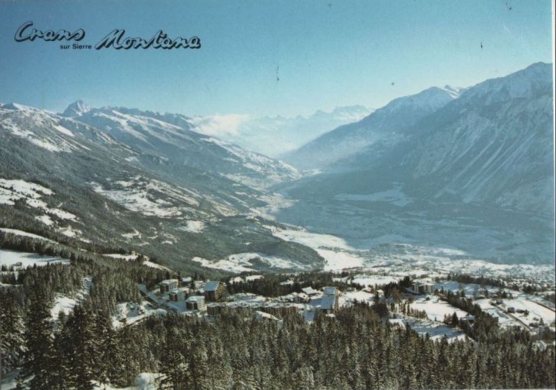 Ansichtskarte Schweiz - Crans-Montana - Vue sur la vallee de Rhone - 1991 aus der Kategorie Montana
