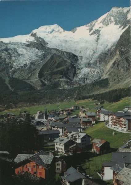 Ansichtskarte Saas-Fee - Schweiz - mit Alphubel aus der Kategorie Saas-Fee