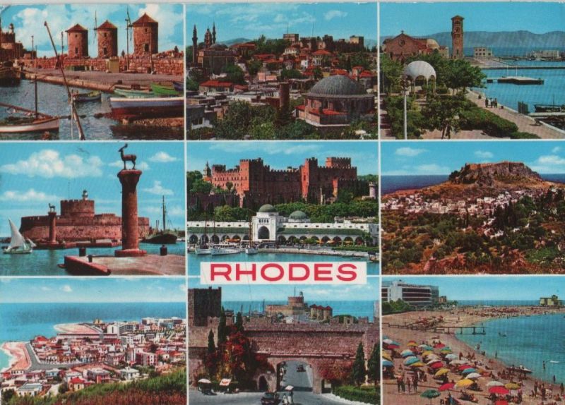 Ansichtskarte Rhodos - Griechenland - 9 Bilder aus der Kategorie Rhodos