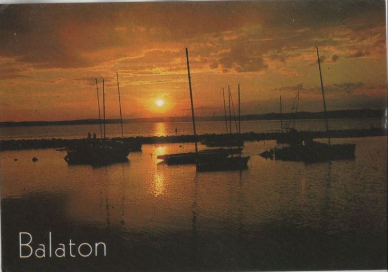 Ansichtskarte Balaton, Plattensee - Ungarn - tiefe Sonne aus der Kategorie Plattensee