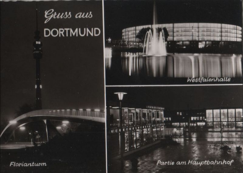 Ansichtskarte Dortmund - 3 Nachtbilder aus der Kategorie Dortmund