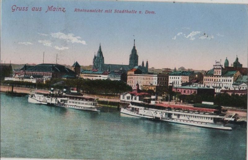Ansichtskarte Mainz - Rheinansicht aus der Kategorie Mainz