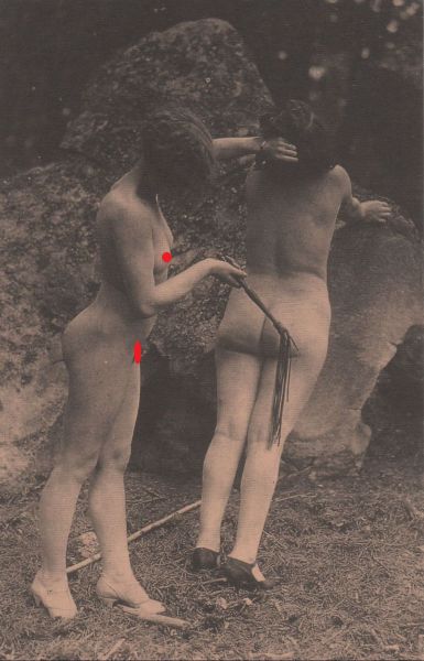 Ansichtskarte Nackte Frauen Peitsche aus der Kategorie Erotik