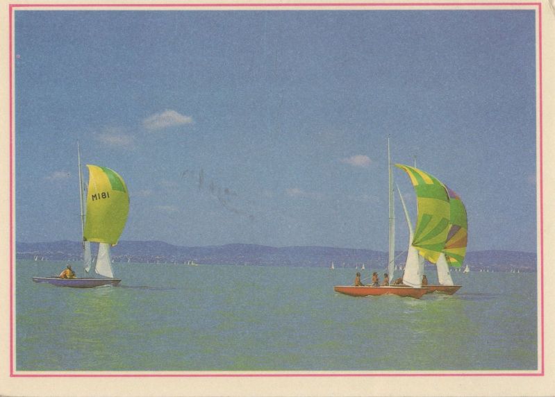 Ansichtskarte Balaton, Plattensee - Ungarn - Segelboote aus der Kategorie Plattensee