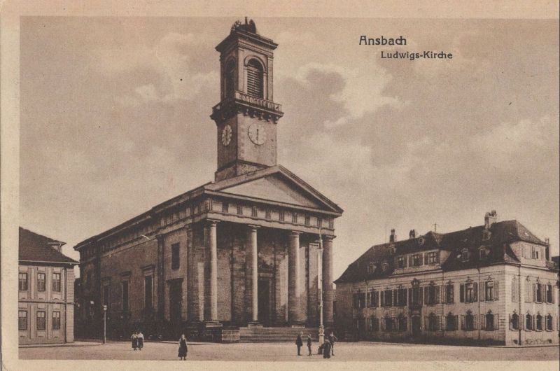 Ansichtskarte Ansbach - Ludwigs-Kirche aus der Kategorie Ansbach