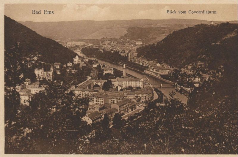 Ansichtskarte Bad Ems - Blick vom Concordiaturm aus der Kategorie Bad Ems