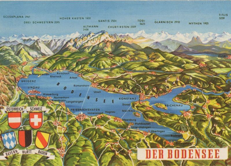 Ansichtskarte Bodensee - Übersicht aus der Kategorie Bodensee