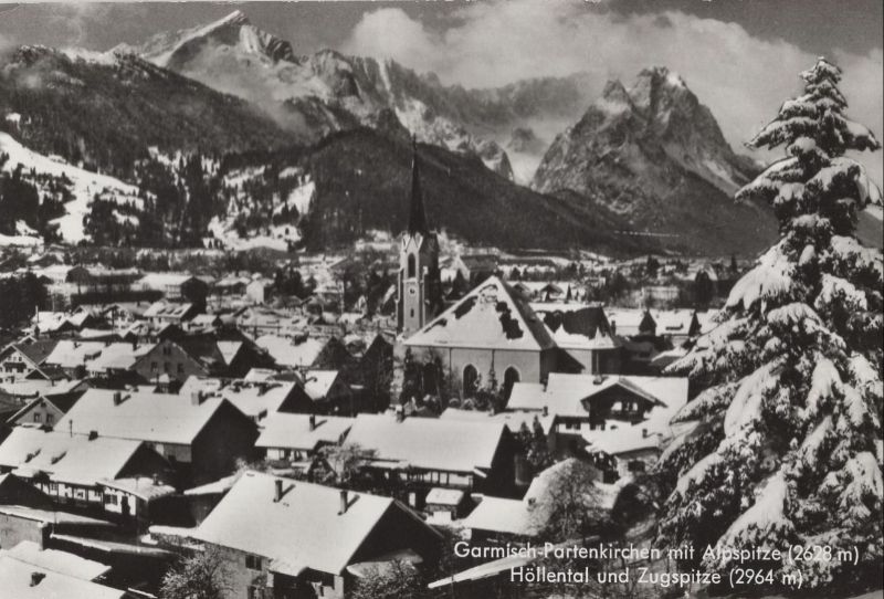 Ansichtskarte Garmisch-Partenkirchen - mit Alpspitze aus der Kategorie Garmisch-Partenkirchen