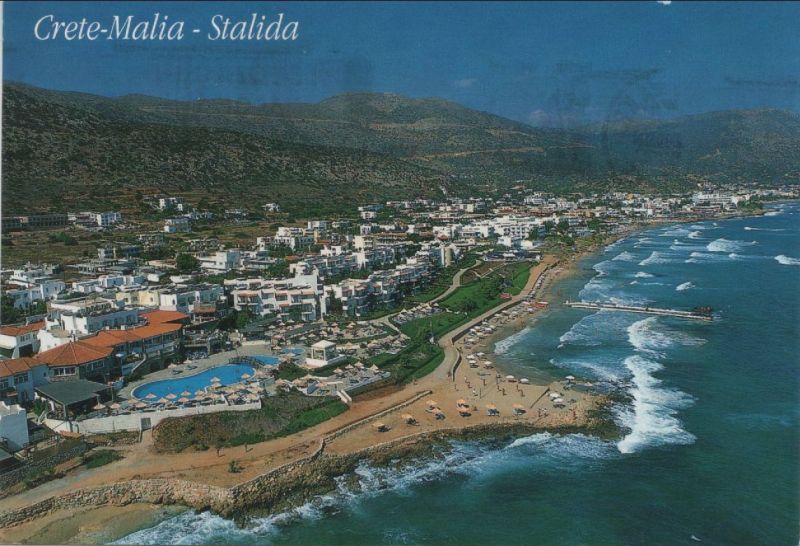Ansichtskarte Stalida - Griechenland - von oben aus der Kategorie Stalida