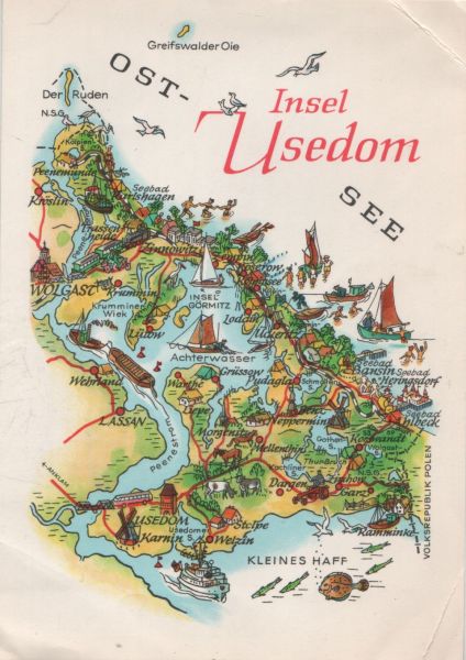Ansichtskarte Usedom - Übersicht aus der Kategorie Usedom