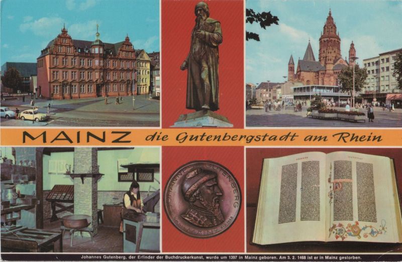 Ansichtskarte Mainz - Gutenbergstadt aus der Kategorie Mainz